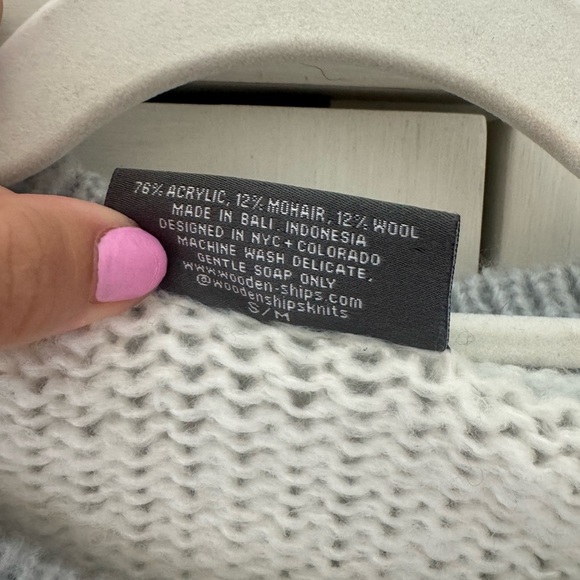 Wooden Ships Women’s Colorblock Sweater in Blue, White, and Grey Camo s/m - Picture 3 of 7